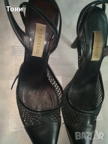 Eлегантни кожени обувки / сандали на ток  Vergelio , снимка 5 - Дамски елегантни обувки - 29342295