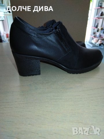 Дамски обувки естествена кожа м. 264 черни , снимка 3 - Дамски ежедневни обувки - 42431212