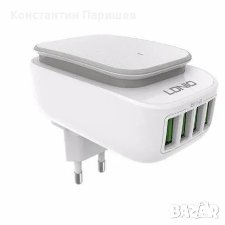 LDNIO A4405 зарядно 4x USB 22W с LED лампа + Lightning кабел, снимка 3 - Оригинални зарядни - 55738294