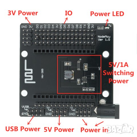 ESP8266 CH340 Serial Port NodeMcu V3+ESP8266 Wireless Serial Expansion Board, снимка 9 - Друга електроника - 42237926