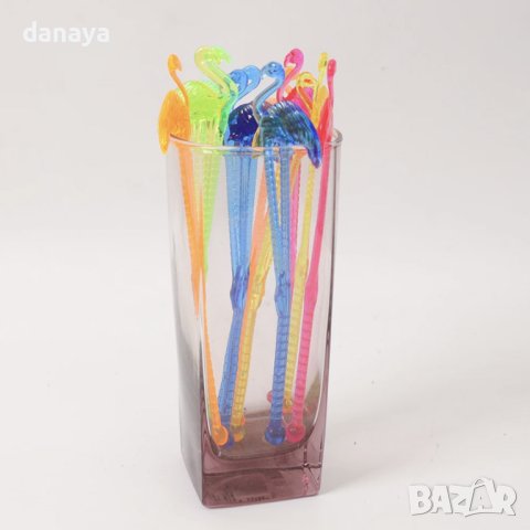 4238 Парти бъркалки за коктейли Фламинго Корона, 6 броя, снимка 7 - Прибори за хранене, готвене и сервиране - 42832206