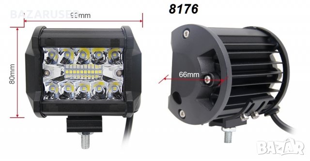 Алуминиев Халоген -LED DC9-32V - 60 W -9.5 см. /250564, снимка 3 - Аксесоари и консумативи - 30708080
