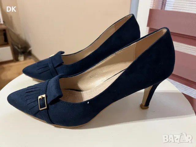 Официални обувки на ток велур , снимка 2 - Дамски елегантни обувки - 50426700