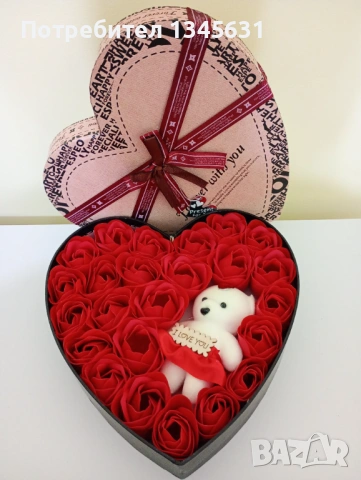 Подаръчни кутии с вечни рози и шоколадови бонбони , снимка 4 - Романтични подаръци - 53069172