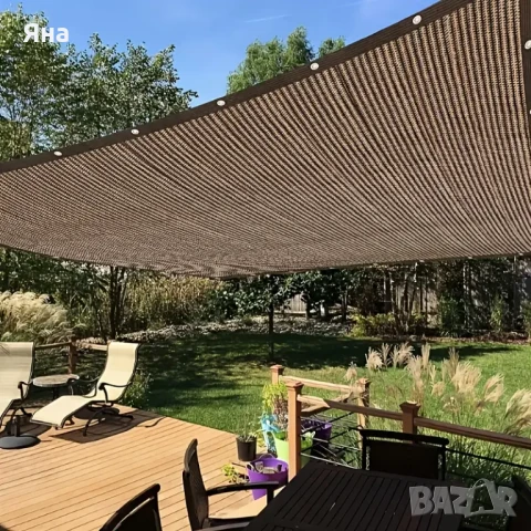 Слънцезащитна кафява тента - сенник за плътна сянка в различни размери, снимка 2 - Градински мебели, декорация  - 50621328
