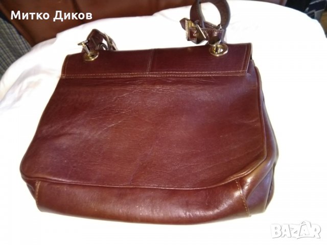 Чанта женска бордо естествена кожа Лема Италия 325х255х90мм, снимка 6 - Чанти - 29919019