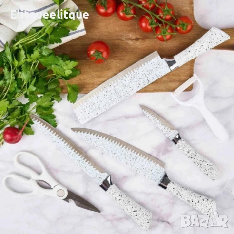 Комплект кухненски ножове от 6 части Zepter ZP-009B- бял, стилен и прецизен избор за всяка кухня, снимка 5 - Прибори за хранене, готвене и сервиране - 52202343