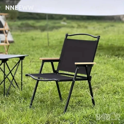 Къмпинг стол/сгъваем от плат черен