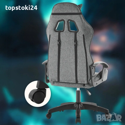 Ергономичен геймърски офис стол с лумбална и шийна опора – комфорт за игра и работа без умора, снимка 8 - Столове за офис - 53223806