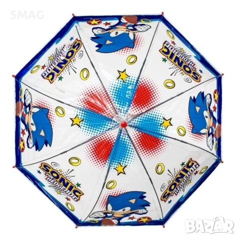 Детски син прозрачен чадър "Sonic" автоматичен_1242381