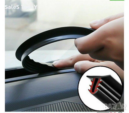 Гумено уплътнение за кола, интериорна лента, 1,5м, черен