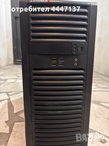 Продавам работна станция Supermicro 2 CPU Xeon X5670 48GB RAM, Quadro NVS295, SSD Intel 180GB