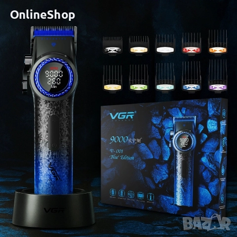 Професионална машинка за подстригване VGR PRO V-001, Син