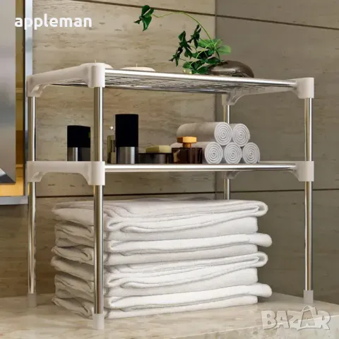 Кухненска етажерка Регулируема Поставка за микровълнова, органайзер, снимка 4 - Етажерки - 49930641