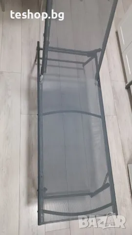 Шезлонг GREEN с регулируема височина до 120 кг 180x55x32/91 см сив, снимка 2 - Градински мебели, декорация  - 50107741