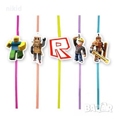 10 бр Роблокс Roblox парти сламки рожден ден топери