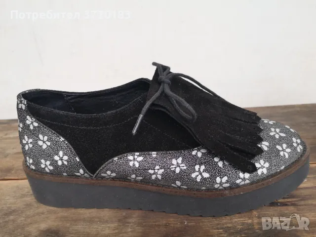 Обувки с оригинален десен и допълнителен ефект с ресни, снимка 6 - Дамски ежедневни обувки - 48471134