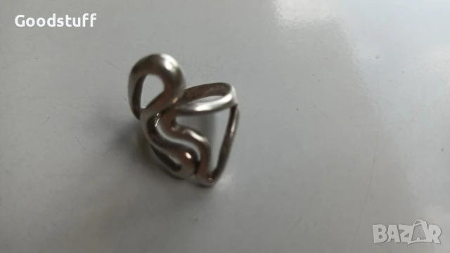 Прьстен,2 сьрца,сребьрен маркировки 