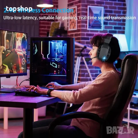 НОВИ безжични слушалки BL100 pro 2.4GHz USB C Wireless Bluetooth 5.2, 60H, 3D стерео звук, снимка 6 - Слушалки и портативни колонки - 50502530