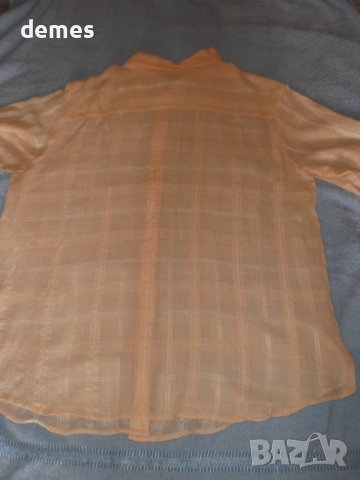 Фина дамска блуза опал къс ръкав, портокалов цвят, размер 48, снимка 7 - Корсети, бюстиета, топове - 37916979