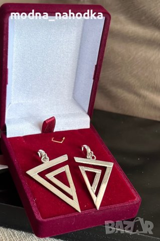 Сребърни обеци, снимка 2 - Обеци - 44478050