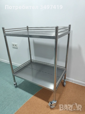 Подвижна неръждаема количка , снимка 2 - Медицинска апаратура - 53882978