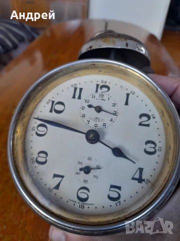 Стар Немски Будилник,часовник, снимка 3 - Антикварни и старинни предмети - 50658306