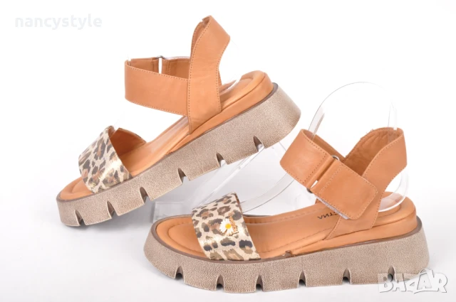 СЕЗОН'25! Дамски сандали естествена кожа на платформа, снимка 1