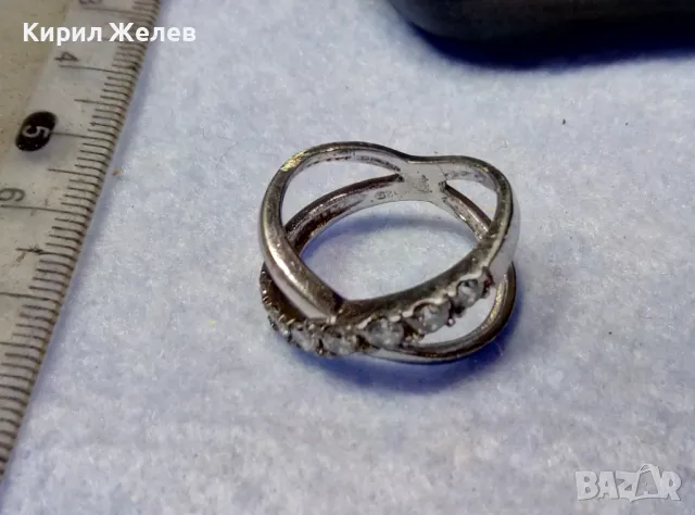 ФЕШЪН АРТ СКЪПОЦЕНЕН СРЕБЪРЕН ПРЪСТЕН РОДИЛАНО СРЕБРО 925 с ФАСЕТИРАНИ БЛЕСТЯЩИ ЦИРКОНИ 47578, снимка 6 - Пръстени - 50354698