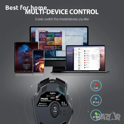 Inphic Bluetooth мишка, снимка 3 - Друга електроника - 50991907