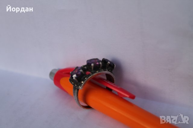 Дамски сребърен пръстен аметист с маркезити, снимка 11 - Други ценни предмети - 44278660