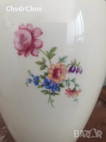 ALKA Bavaria Meissen 23см/АЛКА Бавария Майсен стара немска порцеланова ваза с капак-урна, снимка 6 - Вази - 55876499