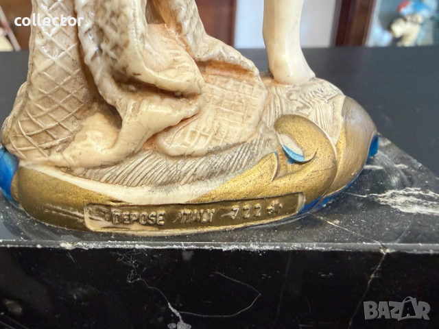 Италианска Фигура на рибар - Amilcare Simonetti. №7971, снимка 5 - Антикварни и старинни предмети - 53874285