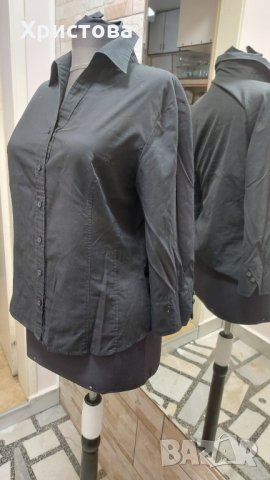 Спортно-елегантна черна памучна риза - 6,00лв., снимка 3 - Ризи - 26536719