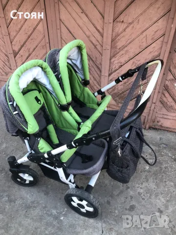 Бебешка количка за близнаци детска количка за близнаци детска двойна количка, снимка 4 - Детски колички - 50174021