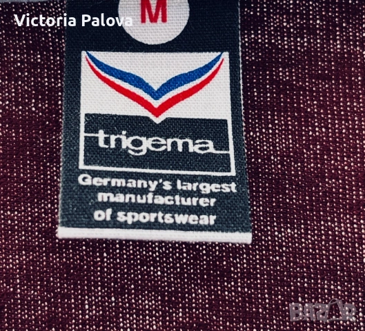 Красива тениска унисекс TRIGEMA - цвят бургунди, 100% суперчесан памук, снимка 4 - Тениски - 53930269