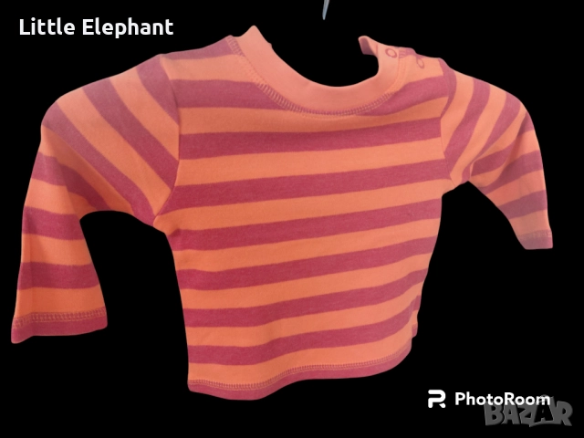 Блузка с дълъг ръкав за 3-6 мес момченце райе оранжево и бургунди,Англия/нова