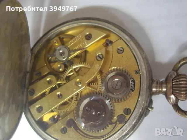 Стар сребърен джобен механичен часовник., снимка 6 - Джобни - 55742287