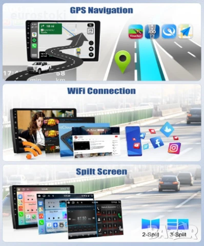 CAMECHO мултимедия за Fiat Ducato/Peugeot Boxer/Citroen Jumper, 2G + 64G, Android 13, екран 9 инча, снимка 5 - Аксесоари и консумативи - 51311705