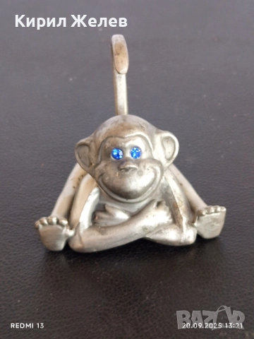 Миниатюрна поставка за пръстени МАЙМУНКА метална 51393