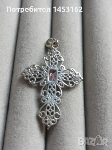 Сребърен кръст , снимка 2 - Колиета, медальони, синджири - 49804952