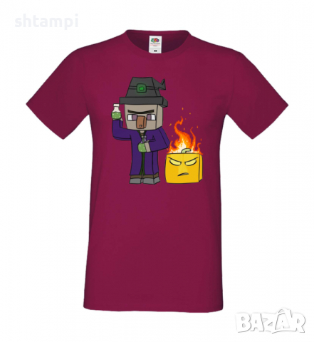 Мъжка тениска майнкрафт Minecraft Witch,Minecraft,Игра,Забавление,подарък,Изненада,Рожден Ден., снимка 5 - Тениски - 36496780