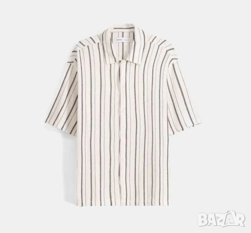 Мъжка раирана риза в рустик стил Bershka, 100% памук, XL