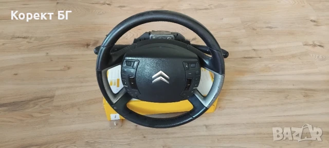 Мултифункционален волан с аербег airbag и лентов кабел + лост за мигачи/чистачки за Citroen C5