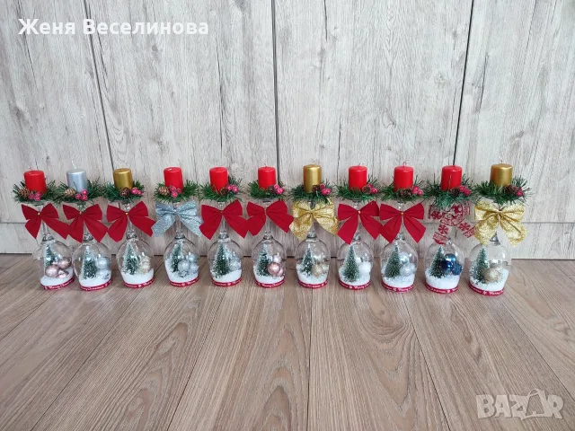 Ръчно изработени коледни свещници, снимка 3 - Коледни подаръци - 56484344