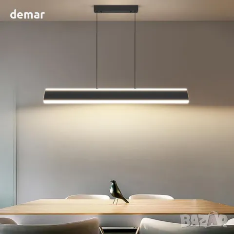 80CM модерен линеен пендел с дистанционно управление, с 1,5m регулируеми кабели, снимка 6 - Лампи за таван - 47450512