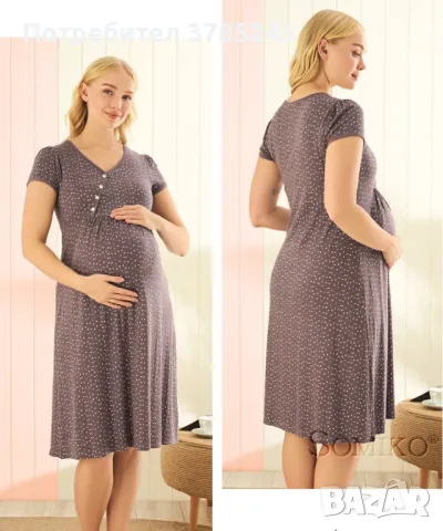 Дамска нощница за бременни и кърмачки - размер М Състав: Вискоза 95%, Еластан 5% 