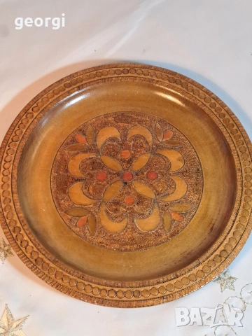 декоративна дърворезбована чиния 32/2, снимка 5 - Декорация за дома - 53064913