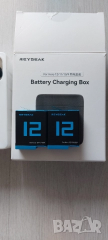 Нов комплект зарядна станция REYGEAK с 2 батерии за GoPro Hero 9/10/11/12, снимка 2 - Друга електроника - 52940765