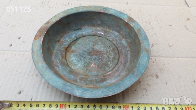 отличен кован възрожденски бакърен сахън, купа, паница , снимка 5 - Антикварни и старинни предмети - 42037595